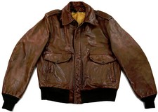 SCHOTT A-2 184SM  US Vintage Piloten Flieger Aviator Lederjacke Braun 52 L Large