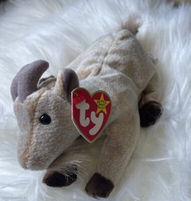 Rare: TY Beanie Baby Goatee the Goat New With Tags, Tag Errors 1998 1999