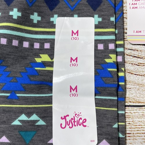 Justice Girls Leggings Size M (10). NWT! Geometric Pattern. Colorful. - Picture 3 of 5