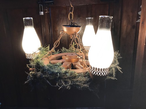 Vintage Wagon Wheel Country 3 Light Hanging Chandelier Ceiling Fixture 19' Chain - Picture 10 of 22