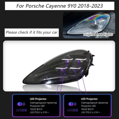 Pair LED Headlights Upgrade For Porsche Cayenne 9Y0 2018-2023 Matrix Front Lamps - Bild 4 von 10