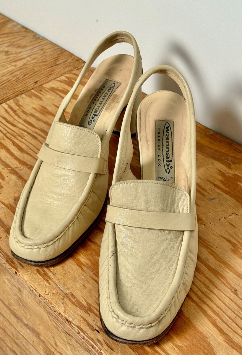 90s vintage WANNABE by PATRICK COX sling back LOAFERS heels