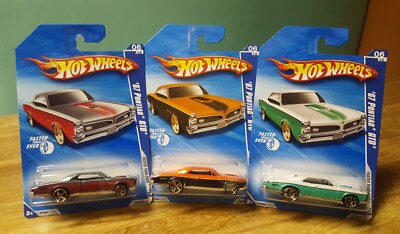 Hot Wheels 1967 Pontiac GTO 1:64 Scale Lot of 3 Color