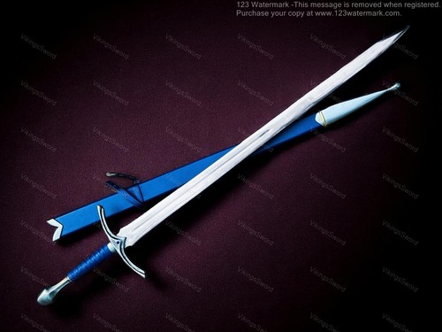 Glamdring Sword of Gandalf Hobbit Collectible LOTR with Wall Plaque & Scabbard - Picture 4 of 7