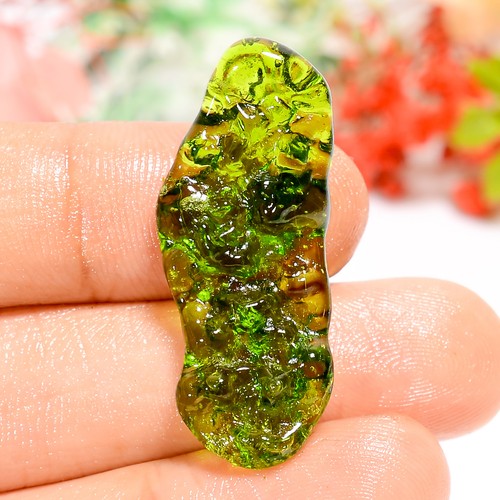 15.50 Cts. 100% Natural Outstanding Moldavite 34X14X5 MM Cabochon Loose Gemstone - Picture 2 of 3