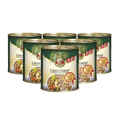 Buss Fertiggericht Omi s Linsensuppe Linseneintopf Suppentopf 6er Pack 6 x 800g