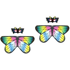 2 Sets Halloween Butterfly Cape Mask Costume Cosplay For Preschoolers Child
