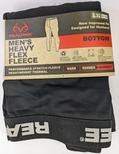 Mossy Oak Bottom Pants Base Layer Black Fleece XL Mens Hunting Free Shipping R26