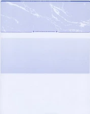 25 Blank Check Stock Paper - QuickBooks Checks - Check on Top - Blue Marble 