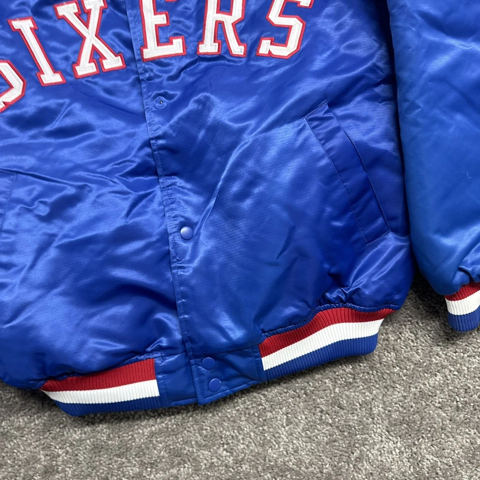 Chaqueta de bombardero vintage Hardwood Classics Philadelphia 76ers NBA muestra grande 1949 Foto 4 de 4