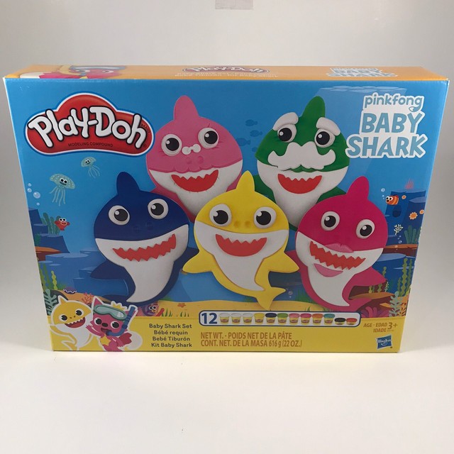 PlayDoh Baby Shark Modeling Clay Toddler Baby Activity Kit Pink Fong