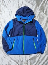 Boy's Youth Free Country Blue Softshell Full Zip Hooded Fleece Jacket Size XL