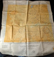 Vintage WWII 1943/1944 AAF Double Sided Cloth Map China Mongolia World War Two