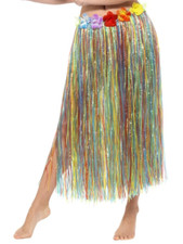 Hawaiian Hula Skirt with Flowers Multi Coloured Fancy Dress Accessory