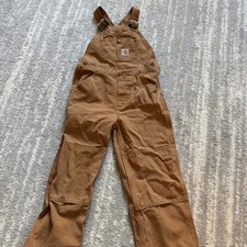 Carhartt Kids Loose Overalls Size 7 Bib Double Knee