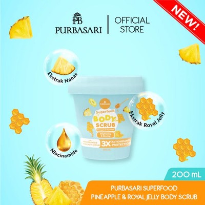 Purbasari Superfood Pineapple Royal Jelly Body Scrub 200ml Brightening