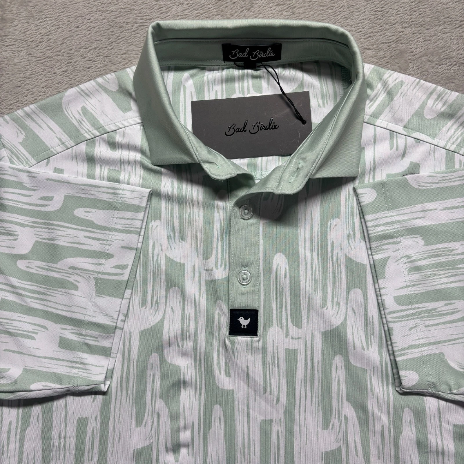 NWT Bad Birdie Core Polo Golf Shirt Mens S "Desert Roads" Performance MSRP $78