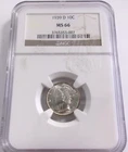 1939 D Mercury Silver Dime NGC MS 66