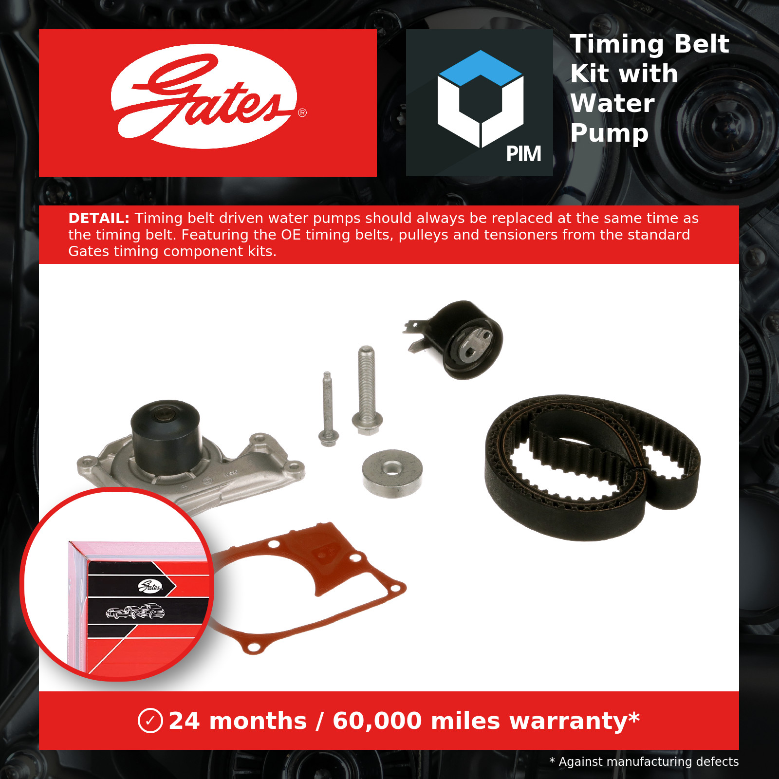 Timing Belt & Water Pump Kit fits RENAULT CAPTUR Mk1 1.5D 2013 on Set Gates New - Image 7