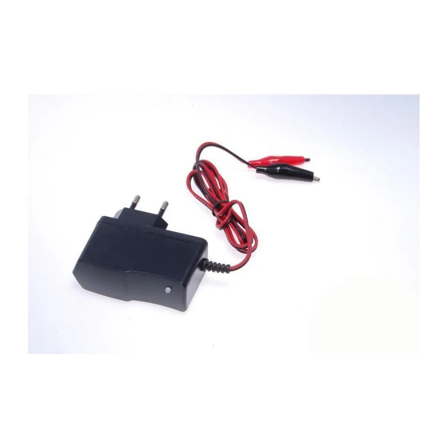 Chargeur de batterie numérique 12V 1A compact pour moto et tondeuse noire
