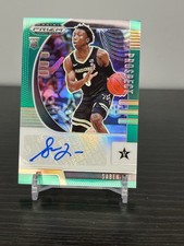 Saben Lee 2020 Panini Prizm Draft Picks Green Prizm Prospect Auto RC PA-SA