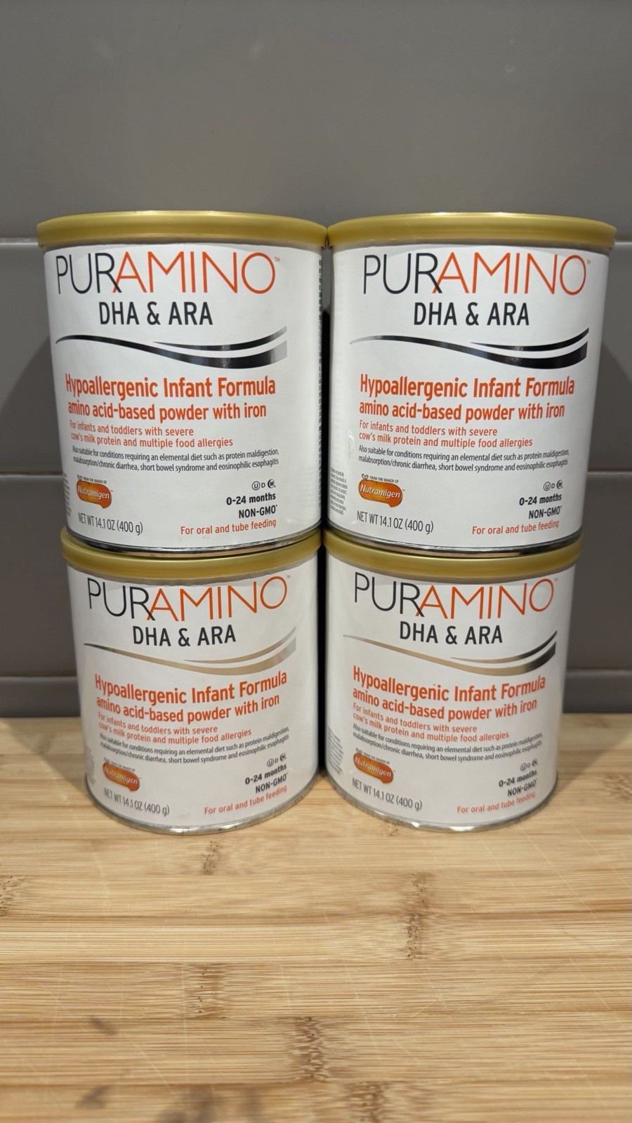 Lot of 4 Cans Puramino DHA/ARA Formula 14.1 oz -  09/01/2027  Expiration