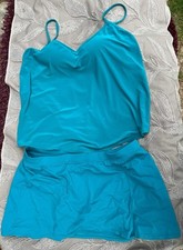2022 Womens 2 pc Swim Suit Tankini American Beach Sz XL 16-18 Adjustable Straps