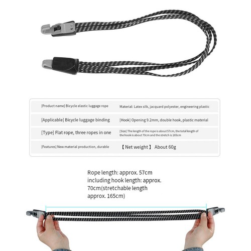 Practical Bungee Belt Double Plastic Hooks Jacquard Rope Quick To Operate - Picture 12 of 12
