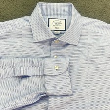 Charles Tyrwhitt Slim Fit Non Iron Dress Shirt Mens 16 32 Blue Check Pattern