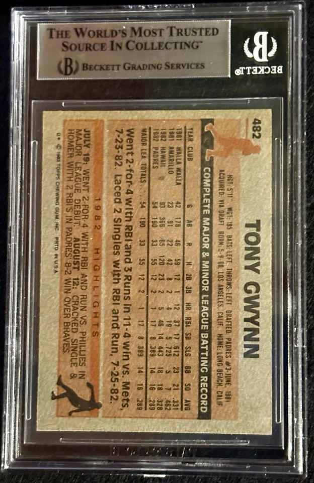 1983 Topps - Tony Gwynn #482 (RC) - Imagem 2 de 2