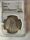 1900p Morgan Silver Dollar  NGC Ms62