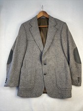 Vintage Levis Western Wear Blazer Mens 40R Brown Tweed Elbow Patch Jacket USA