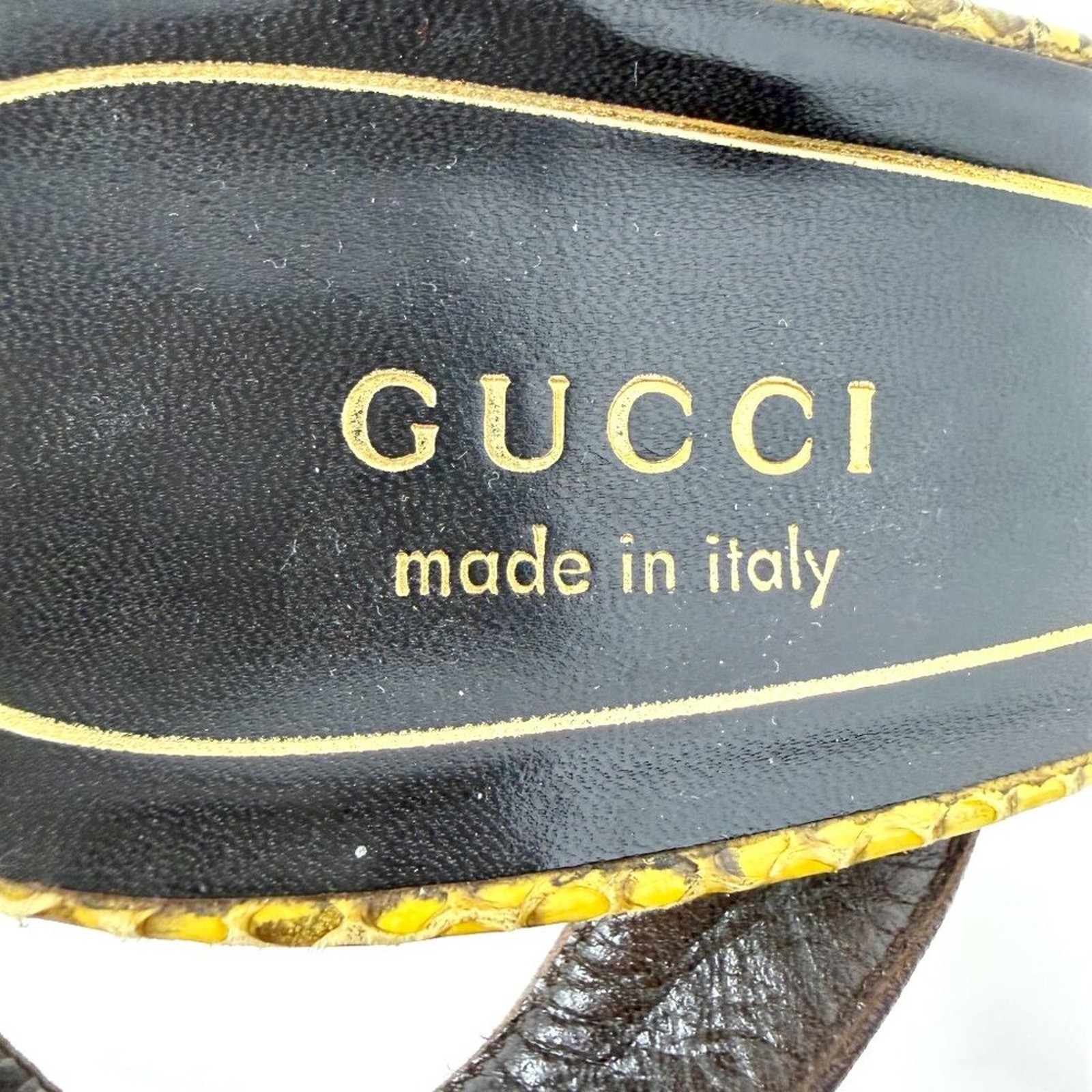 Gucci Python Platform Pumps Yellow 38 EU Python L… - image 6