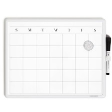 U Brands Magnetic Monthly Calendar Whiteboard, 14" x 11", 14"W x 11"H, White