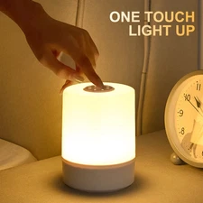 LED Table Lamp Touch Sensor Dimmable Night Light USB Rechargeable Bedside Lamp