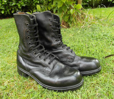 British Army Black Boots Combat High Leg Leather Size 8 264 1980s Op Banner