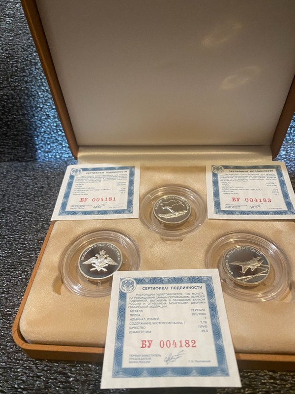 Russia Airforse 3-coin Silver PROOF Set