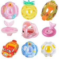 Baby Flamingo Pool Float Swim Ring with Sunshade Infant Seat Summer Beach