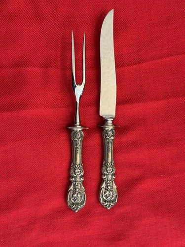 REED & BARTON FRANCIS I STERLING 2 PIECE STEAK CARVING SET10 INCHES LONG