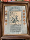 The American Indian 10 Penny Coin Framed Set In Display Frame