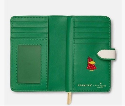 NWT Kate Spade Peanuts x KSNY Medium Bifold Wallet KM584 in Cream
