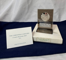1974 Franklin Mint Sterling Silver Proof THE CHRISTMAS CAROLERS Holiday Medal