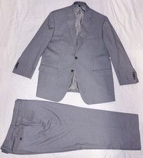 Jos A Bank Mens Light Gray Suit 44R 36x27 2 Button Classic Fit EUC