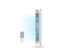 Dreo 40" Bladeless Tower Fan, 90° Oscillating Quiet Floor Fan w/ Remote, White