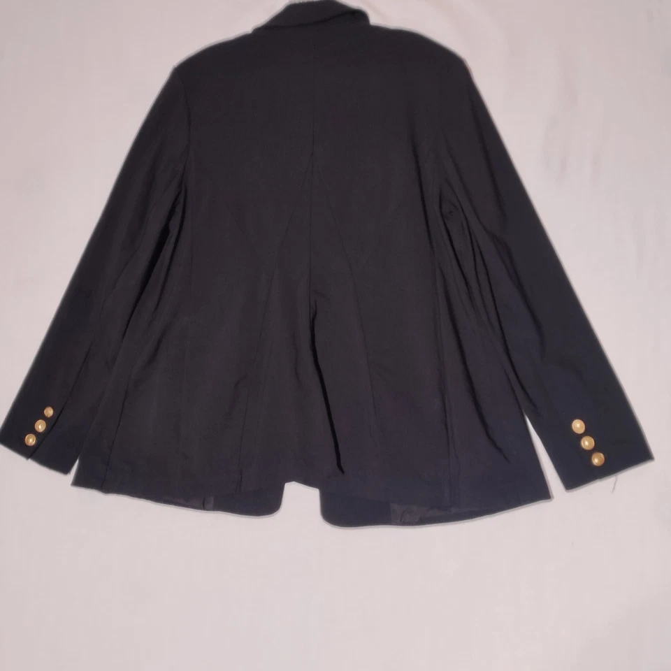 Blazer Lane Bryant The Bryant preto ponte malha botão dourado tamanho 18 militar preppy - Imagem 2 de 4