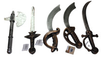 1 Medieval Knight Retro Plastic Axe or Swords for Kids Costume Accessory Game