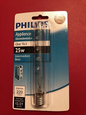 PHILIPS 25w T6.5 Appliance Bulb 220 Lumens Intermediate Base
