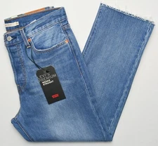 Levi's Premium #11291 NEW Women High Rise Wedgie Straight Raw Hem Crop Jeans $98