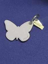 NWT Coach Butterfly Bag Charm Key Ring Silver / Light Violet CR903