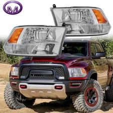 Pair Chrome Headlights Assy Front Lamps For 2011-18 RAM 1500 2500 3500 4500 5500
